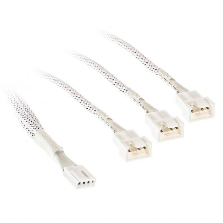 Cablu Kolink PWM 1-3 Splitter - 35 cm, împletit, Alb