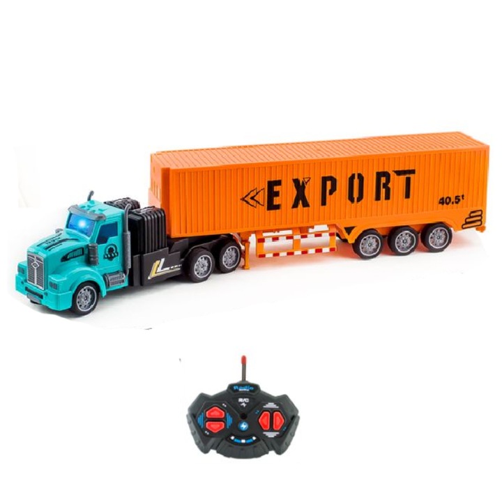 Tractor container cu telecomanda D9, Albastru