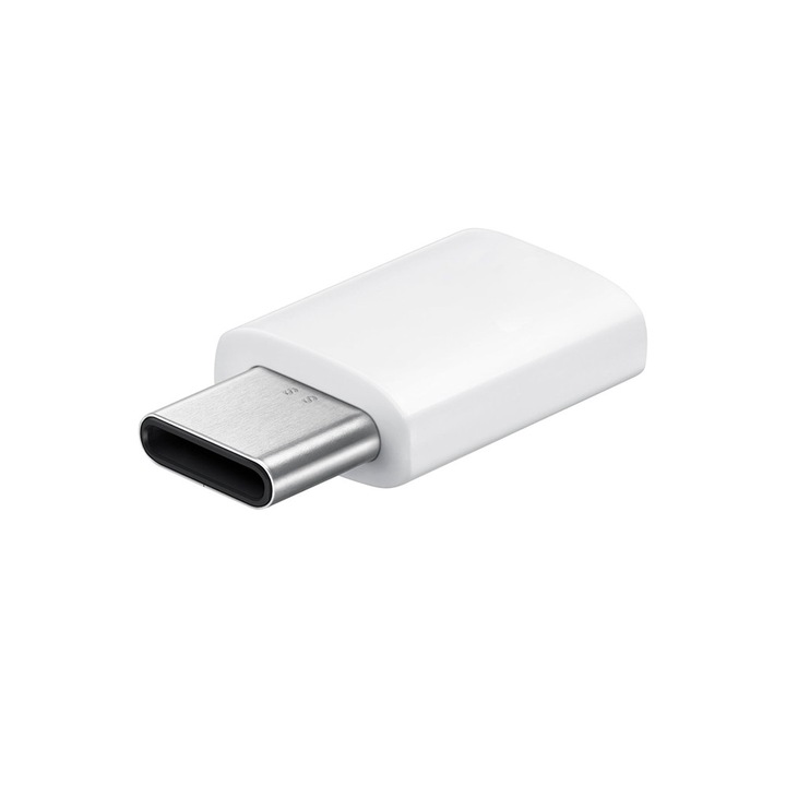 Micro USB Type C adapter, Comando Tech, méretei 2.6 x 1 x 0.5 cm, fehér