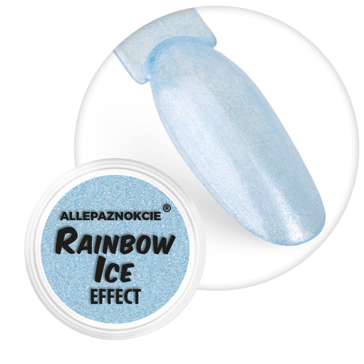 Pudra pigmentata de unghii Ice Rainbow Effect Nr 5, 0,5 g, verde-albastru, set de 6 culori