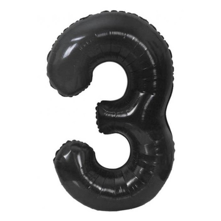 Balon foliowy, Godan, номер 3, черен мат, 85 см