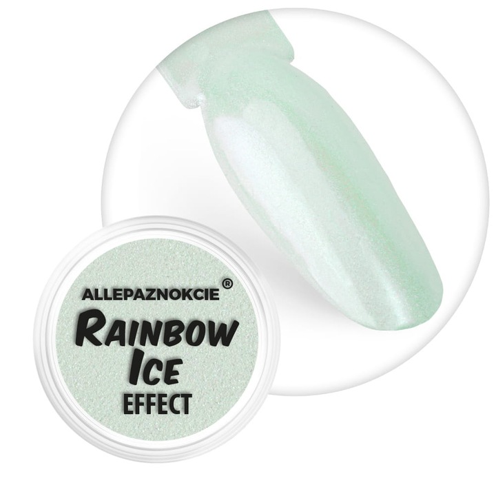Pudra pentru unghii set 0,5 g Nr 4, efect Ice Rainbow, verde-roz, 3 ml