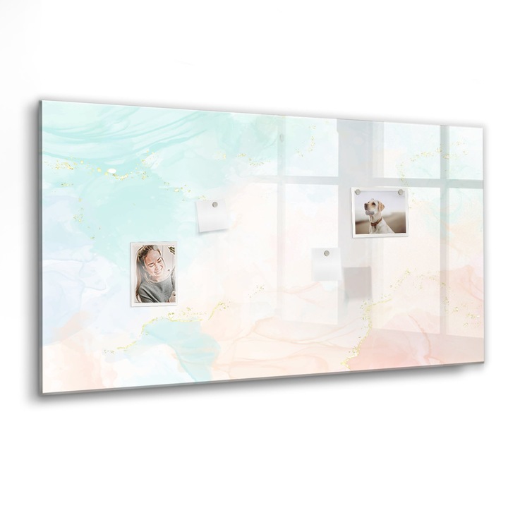 Mágneses tábla, Coloray, Akvarell márvány, Többszínű, 120x60 cm, Fekete marker, 00088259