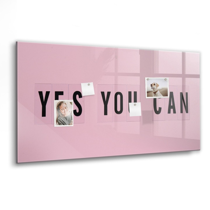 Mágneses tábla, Coloray, igen tudsz, Rózsaszín, 120x60 cm, Fekete marker, 00088320