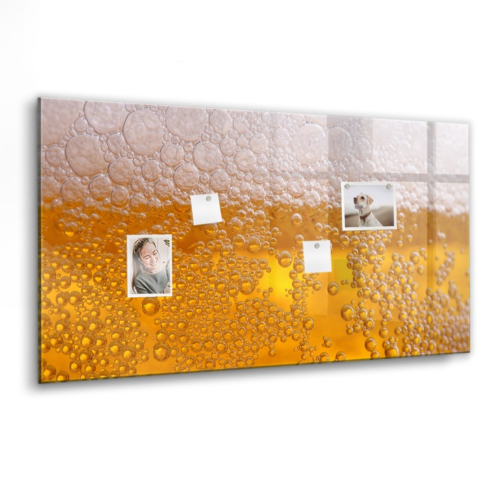 Mágneses tábla, Coloray, Sör, Sárga, 120x60 cm, Fekete marker, 00027966