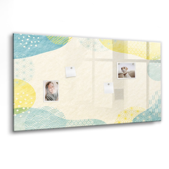 Mágneses tábla, Coloray, Keret mintákkal, Többszínű, 120x60 cm, Fekete marker, 00088253