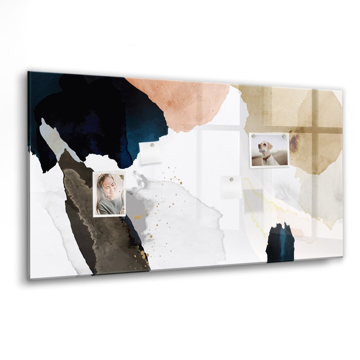 Mágneses tábla, Coloray, Absztrakciós foltok, Többszínű, 120x60 cm, Fekete marker, 00088390