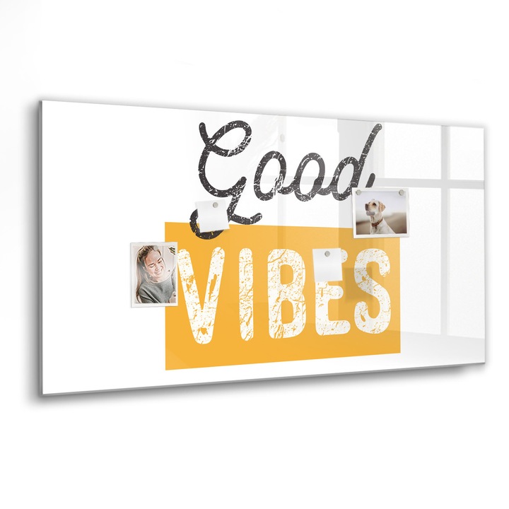 Mágneses tábla, Coloray, Inspiráló mondat, Szürke, 120x60 cm, Fekete marker, 00088424