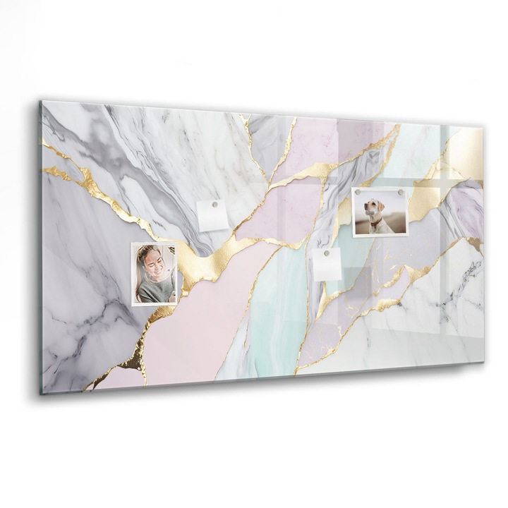 Mágneses tábla, Coloray, Márvány minta, Többszínű, 120x60 cm, Fekete marker, 00088291