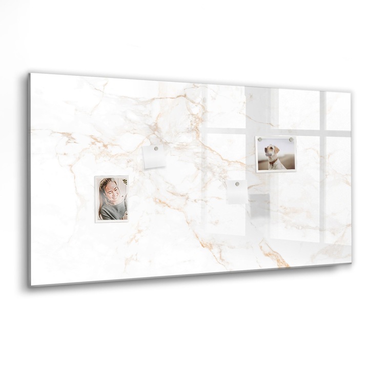 Mágneses tábla, Coloray, Elegáns márvány, Fehér, 120x60 cm, Fekete marker, 00088372