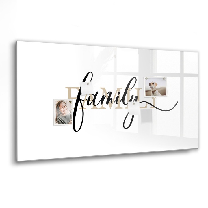 Mágneses tábla, Coloray, Családi felirat, Többszínű, 120x60 cm, Fekete marker, 00088368