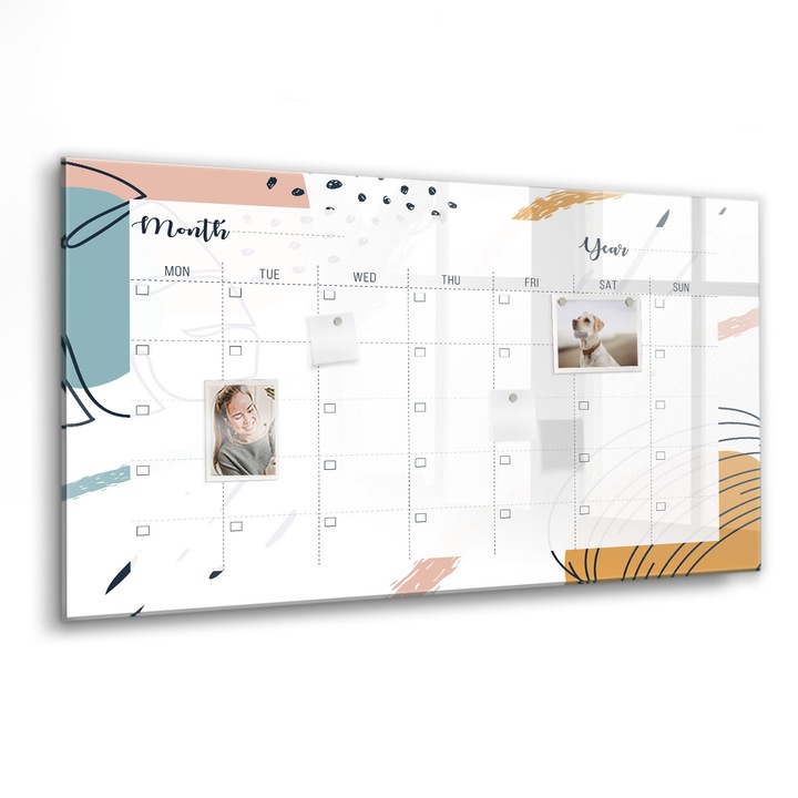 Mágneses tábla, Coloray, Vállalkozásszervező, Fehér, 120x60 cm, Fekete marker, 00088337