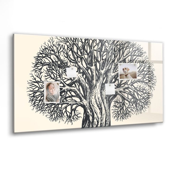 Mágneses tábla, Coloray, Nagy természetfa, Szürke, 120x60 cm, Fekete marker, 00088306