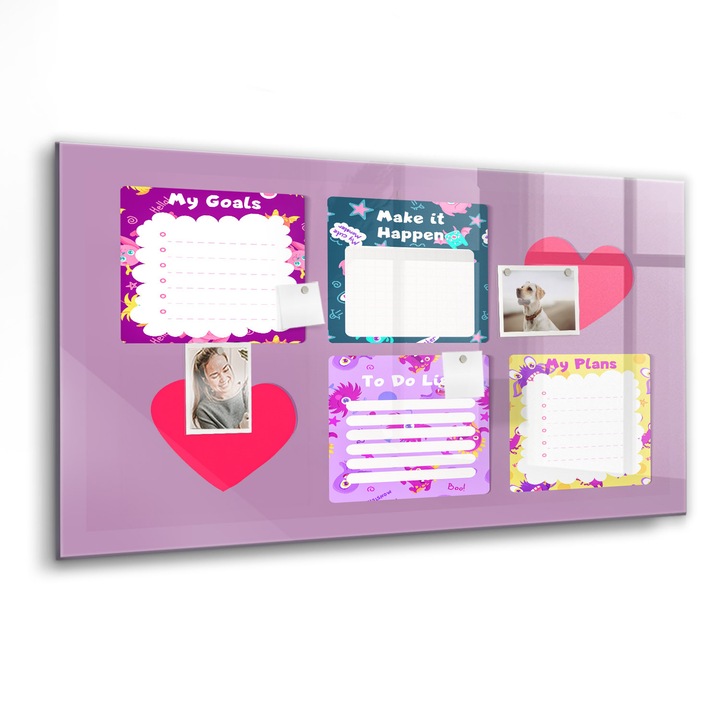 Mágneses tábla, Coloray, Szörnyű feljegyzések, Többszínű, 120x60 cm, Fekete marker, 00088363