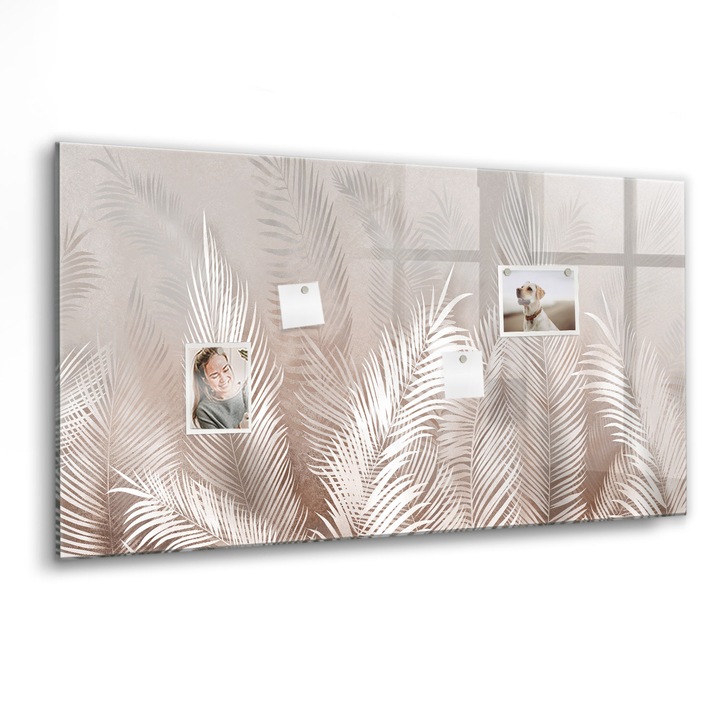 Mágneses tábla, Coloray, Trópusi levelek, Szürke, 120x60 cm, Fekete marker, 00088324