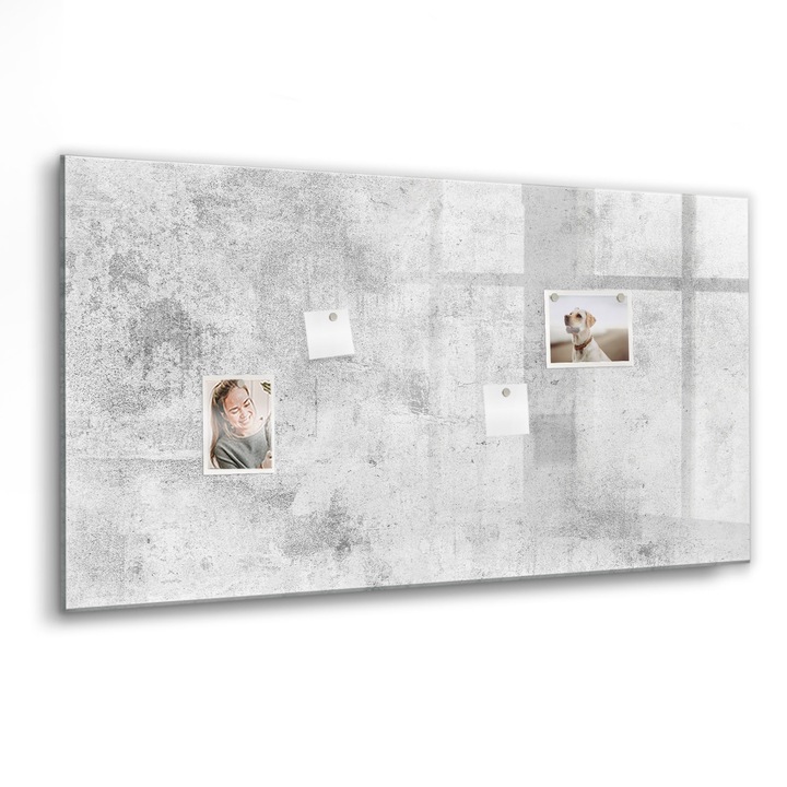 Mágneses tábla, Coloray, Beton fal, Szürke, 120x60 cm, Fekete marker, 00088279