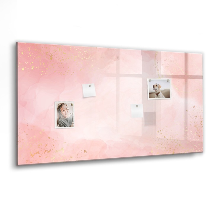 Mágneses tábla, Coloray, Rózsaszín márvány, Rózsaszín, 120x60 cm, Fekete marker, 00088411