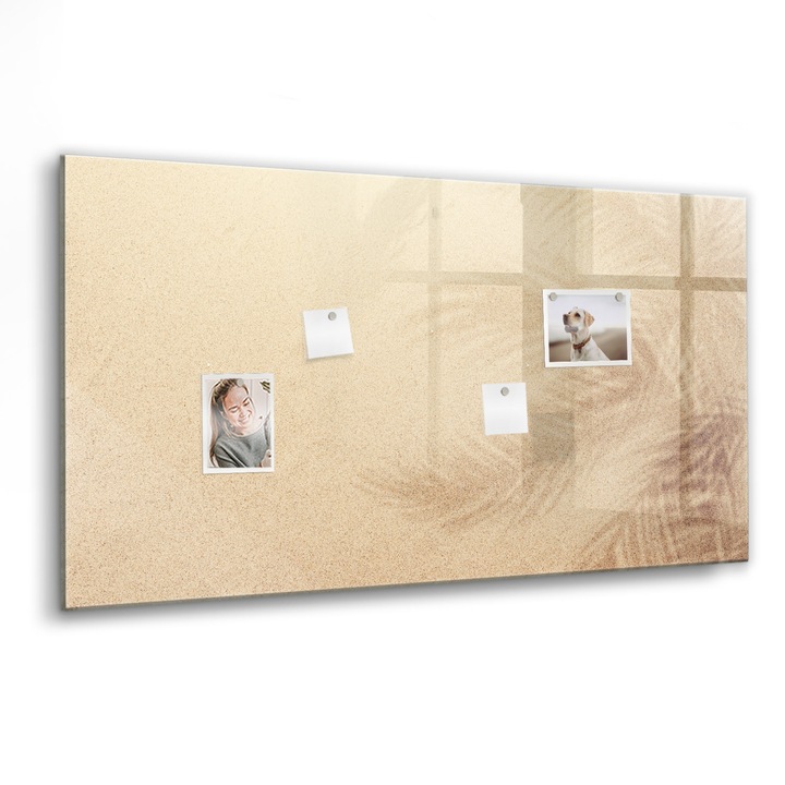 Mágneses tábla, Coloray, Absztrakt levelek, Sárga, 120x60 cm, Fekete marker, 00260227