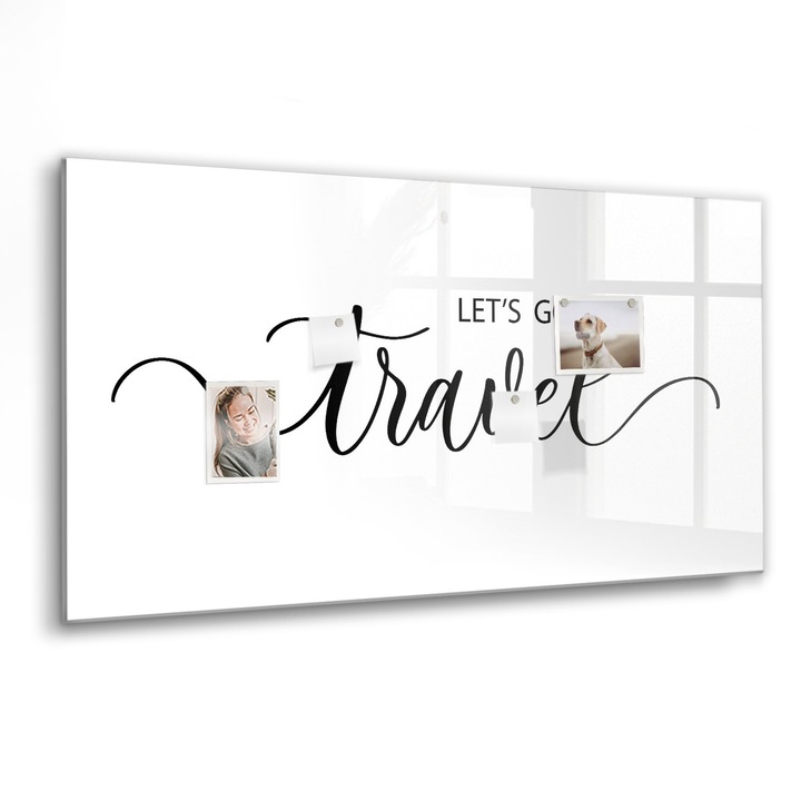 Mágneses tábla, Coloray, Utazási felirat, Többszínű, 120x60 cm, Fekete marker, 00088412