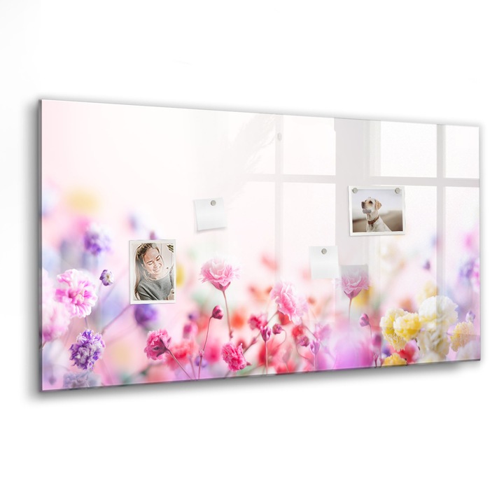 Mágneses tábla, Coloray, Virágok a réten, Többszínű, 120x60 cm, Fekete marker, 00088501