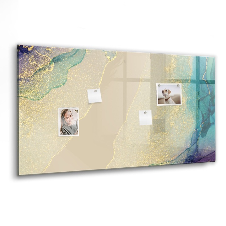 Mágneses tábla, Coloray, Színes márvány, Többszínű, 120x60 cm, Fekete marker, 00260221