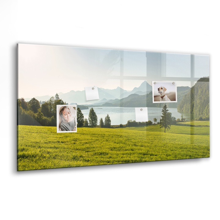 Mágneses tábla, Coloray, Hegyek mező, Zöld, 120x60 cm, Fekete marker, 00088418