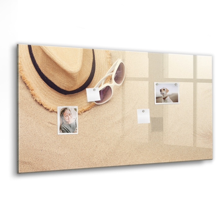 Mágneses tábla, Coloray, Nyári kiegészítők, Sárga, 120x60 cm, Fekete marker, 00260226