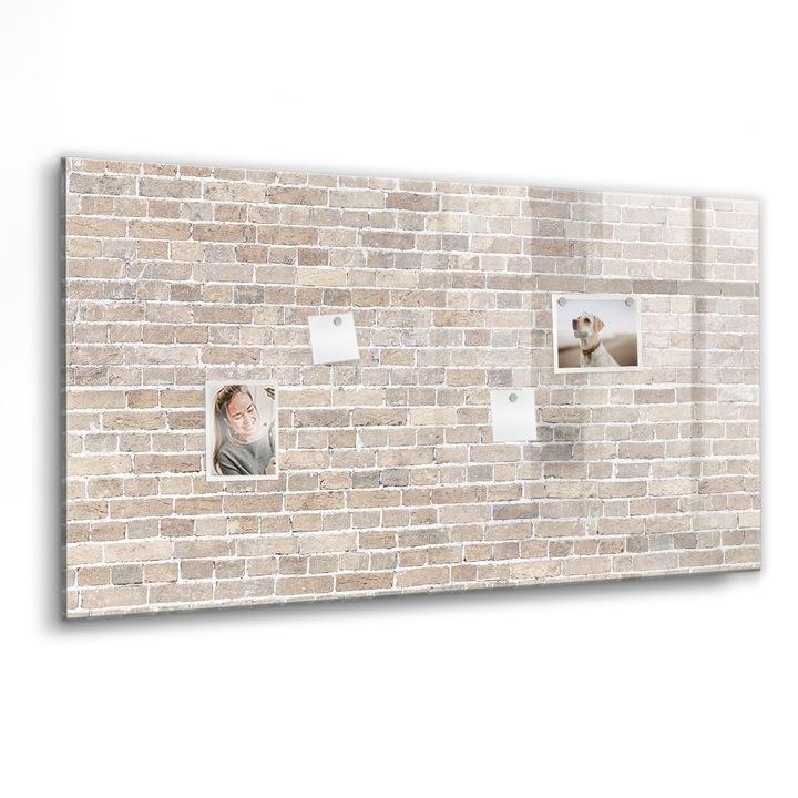 Mágneses tábla, Coloray, Téglafal, Szürke, 120x60 cm, Fekete marker, 00088474