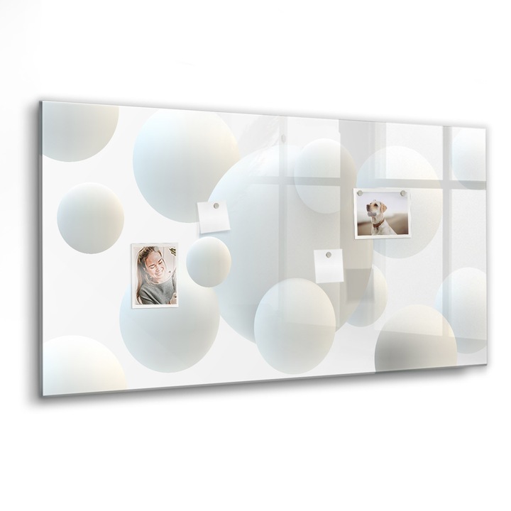 Mágneses tábla, Coloray, Absztrakciós golyók, Fehér, 120x60 cm, Fekete marker, 00088398