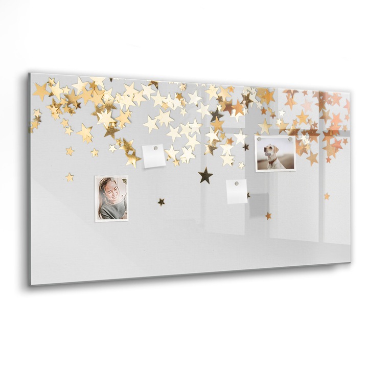 Mágneses tábla, Coloray, Csillagok, Szürke, 120x60 cm, Fekete marker, 00088526