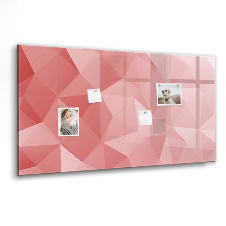 Mágneses tábla, Coloray, Háromszögek absztrakciója, Piros, 120x60 cm, Fekete marker, 00088564