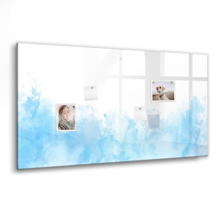 Mágneses tábla, Coloray, Festett foltok, Kék, 120x60 cm, Fekete marker, 00088597