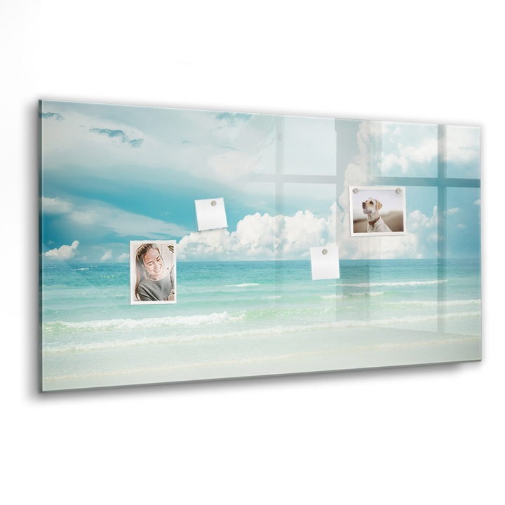 Mágneses tábla, Coloray, Tengeri táj, Kék, 120x60 cm, Fekete marker, 00088738