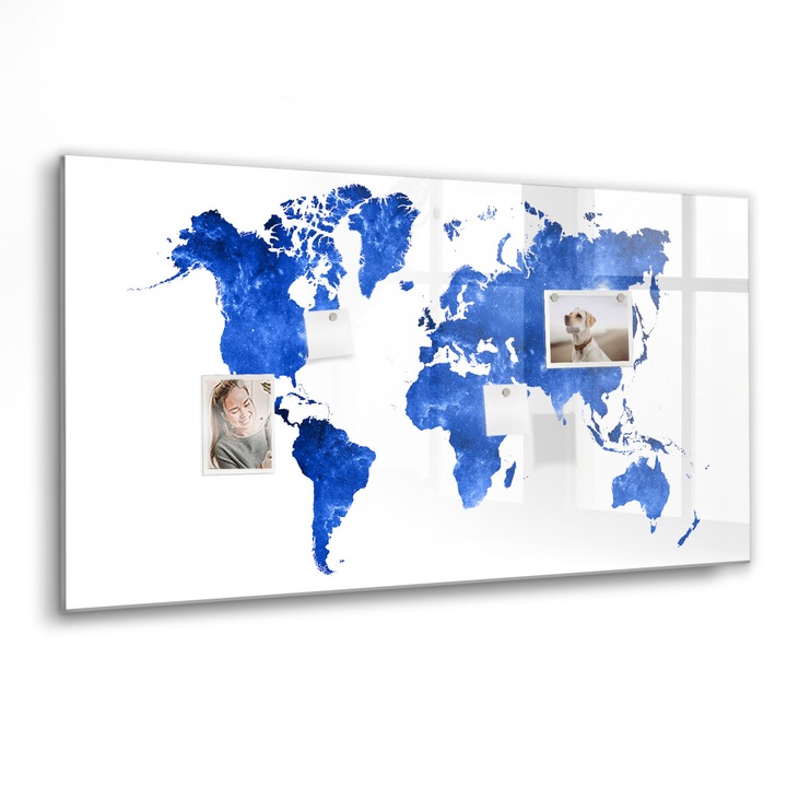 Mágneses tábla, Coloray, Világtérkép a világűrben, Kék, 120x60 cm, Fekete marker, 00088772