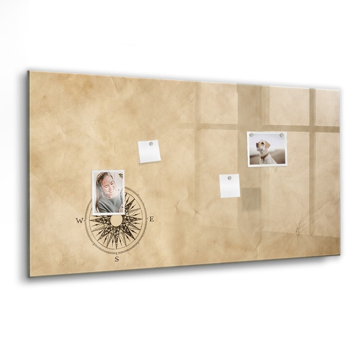 Mágneses tábla, Coloray, Iránytű vászon, Barna, 120x60 cm, Fekete marker, 00088467