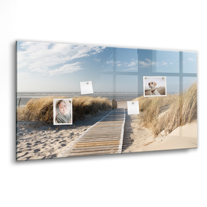 Mágneses tábla, Coloray, Tengerparti kilátás, Többszínű, 120x60 cm, Fekete marker, 00000702