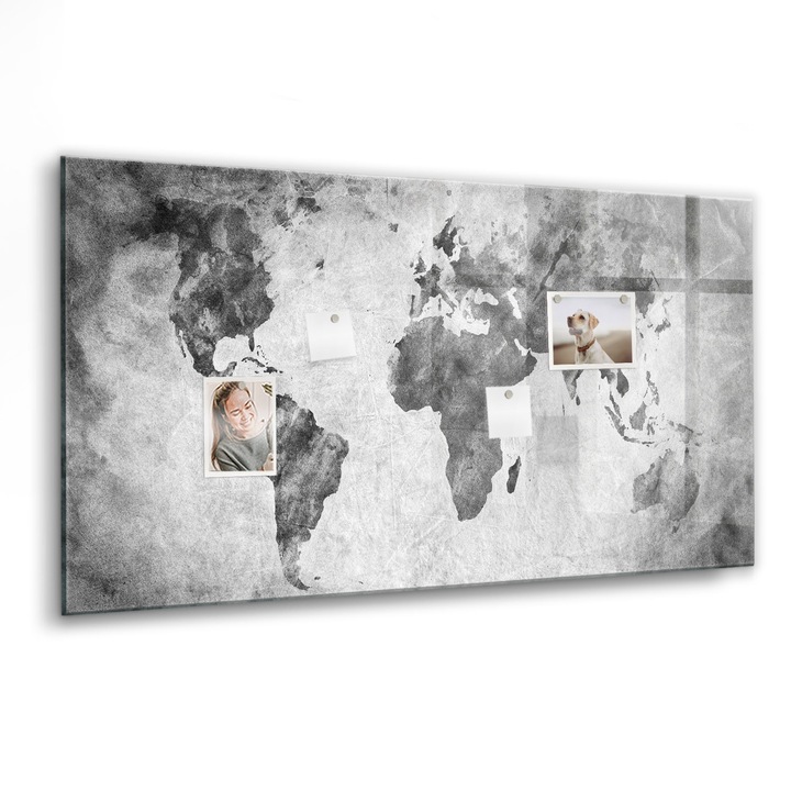 Mágneses tábla, Coloray, világtérkép, Többszínű, 120x60 cm, Fekete marker, 00055572