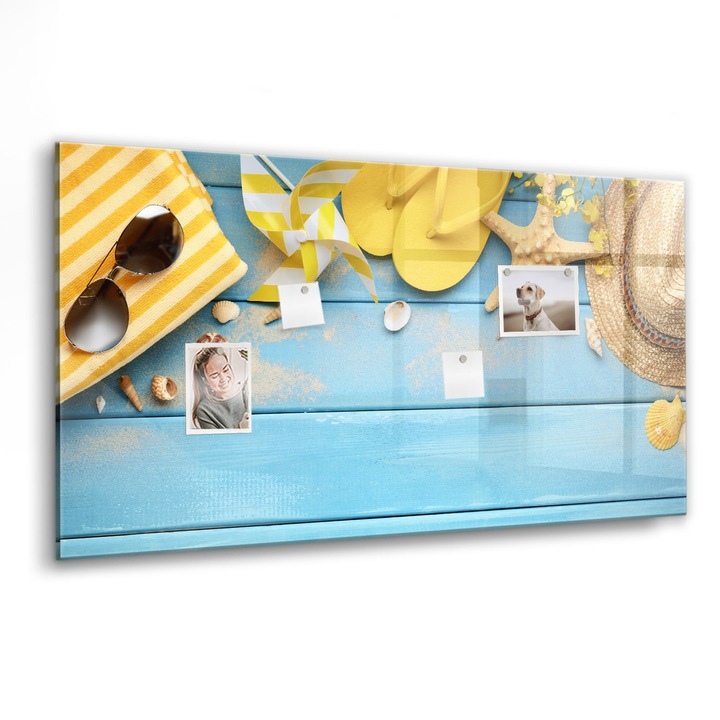 Mágneses tábla, Coloray, Strand kiegészítők, Többszínű, 120x60 cm, Fekete marker, 00088775