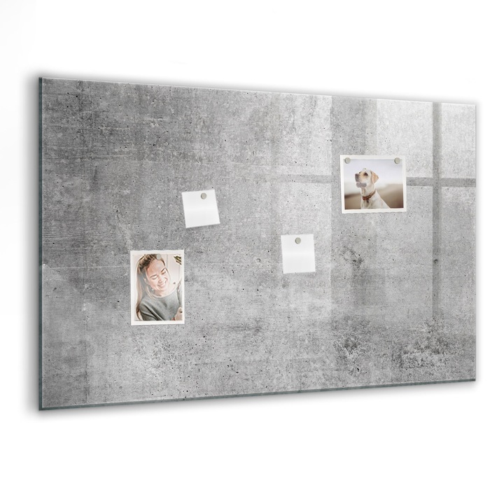 Mágneses tábla, Coloray, Nyers fal, Szürke, 90x60 cm, Fekete markers, 00027807