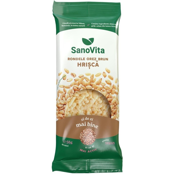 Set 5 x Rondele din Orez Brun cu Hrisca, Sanovita, 56 g