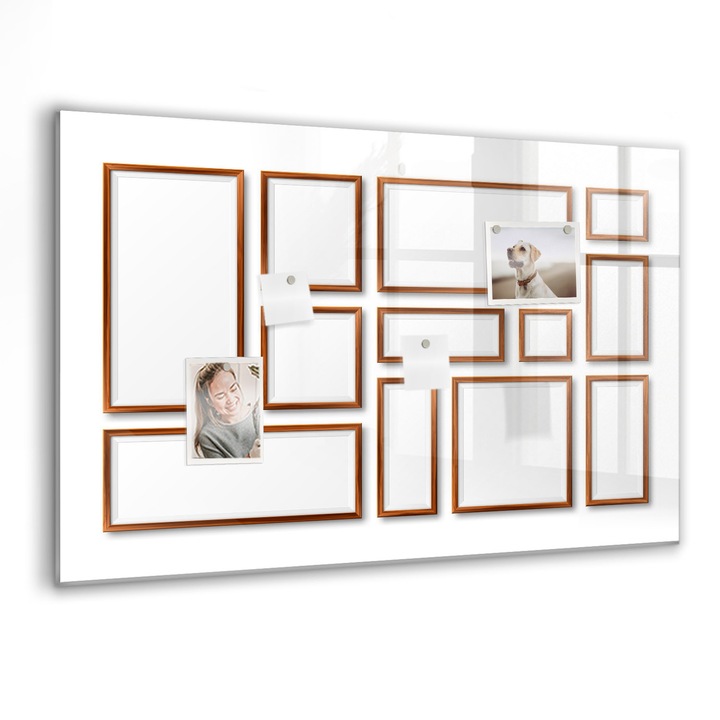 Mágneses tábla, Coloray, Fakeret, Barna, 90x60 cm, Fekete markers, 00089035