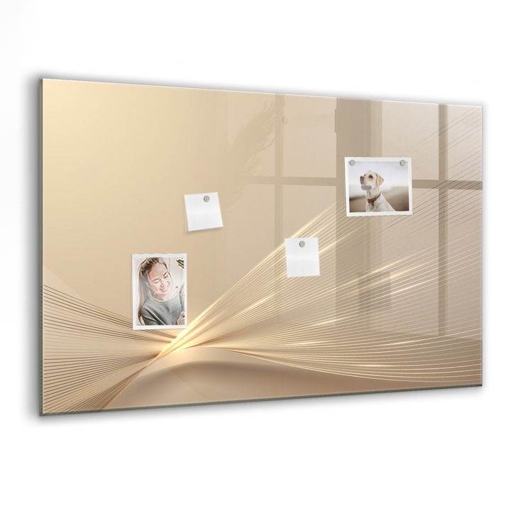 Mágneses tábla, Coloray, Absztrakt fény, Aranyszín, 90x60 cm, Fekete markers, 00088546