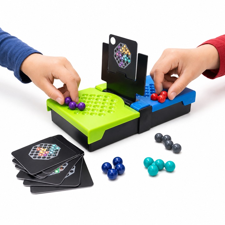 Joc Educativ Smart Game Head-to-Head, JESWO®, 80 de puzzle-uri, Ideal pentru Dezvoltarea Logicii si a Concentratiei pentru 2 jucatori, Varsta 7+, Multicolor