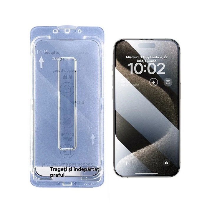 Folie de sticla, folie de protectie pentru telefon mobil, potrivita pentru folie de siguranta pentru iPhone 16, HD, sticla transparenta pentru Apple iPhone 16