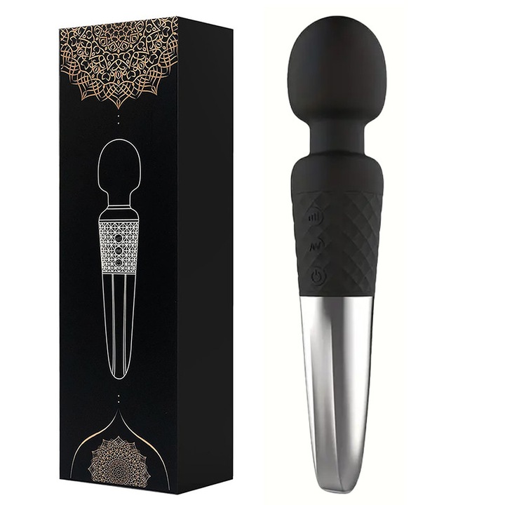 Vibrátor AV mare, 20 változtatható rezgés, 8 intenzitási szint, fekete