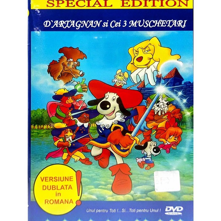 Dvd D'Artagnan și Cei 3 Muschetari, animație, Vela, 45 minute, dublat în limba română