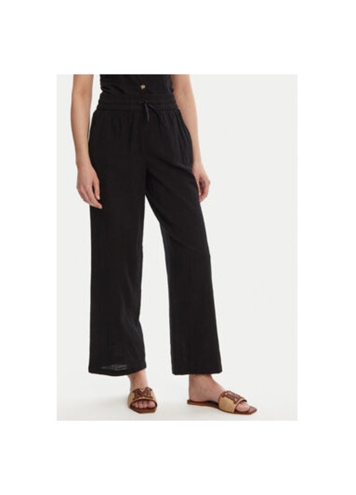 Vero Moda noi nadrag, 10333796, biopamut/lenvaszon, fekete