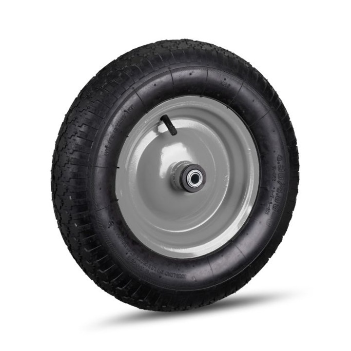 Roata roaba Relaxdays 4.80 4.00-8, gri/negru, cu 3 adaptoare