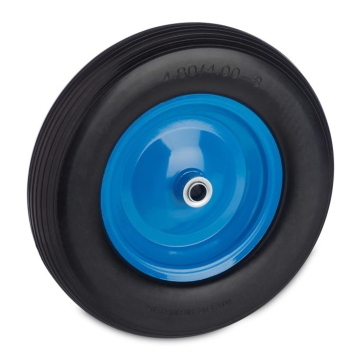 Roata roaba Relaxdays 4.80-4.00x8, cauciuc poliuretanic, albastru/negru