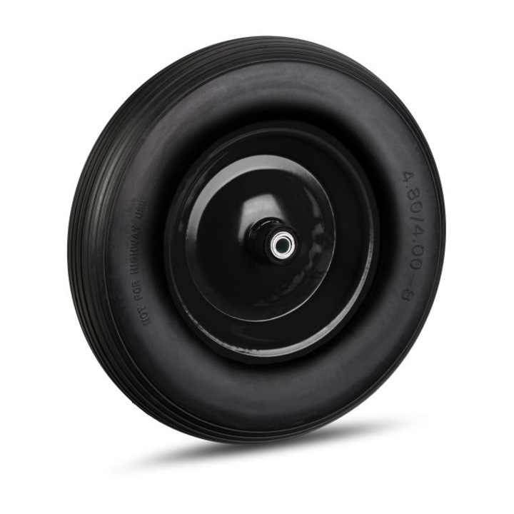 Roată roabă Relaxdays 4.80 4.00-8, cauciuc, negru, set cu adaptoare
